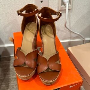 New Material Girl wedges brown SZ 6
